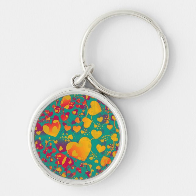 HEART pattern ART 9 Key Ring (Front)