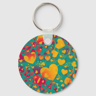 HEART pattern ART 9 Key Ring