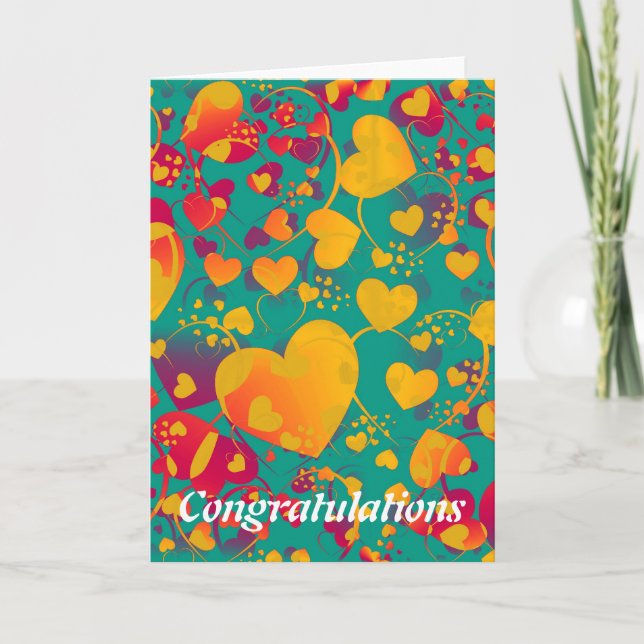 HEART pattern ART 9 + your text Card (Front)