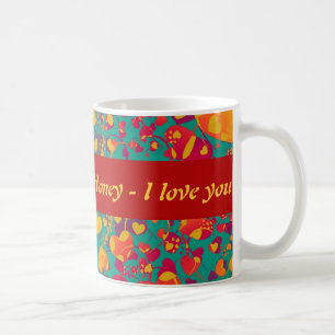 HEART pattern ART 9 + your text Coffee Mug