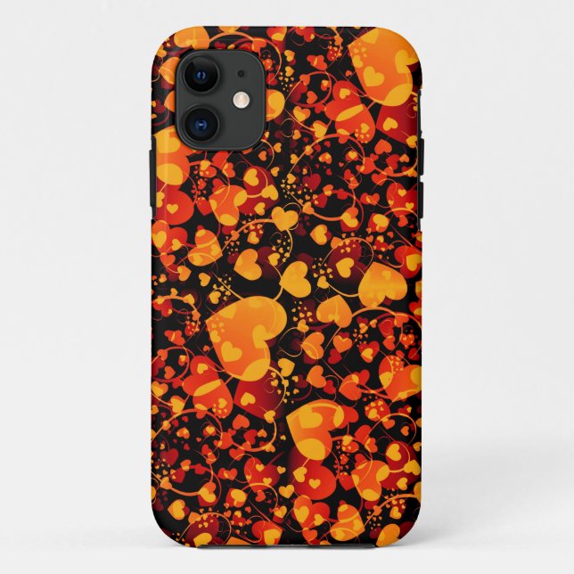 HEART pattern - black yellow red Case-Mate iPhone Case (Back)