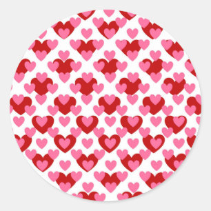 Heart Pattern Classic Round Sticker