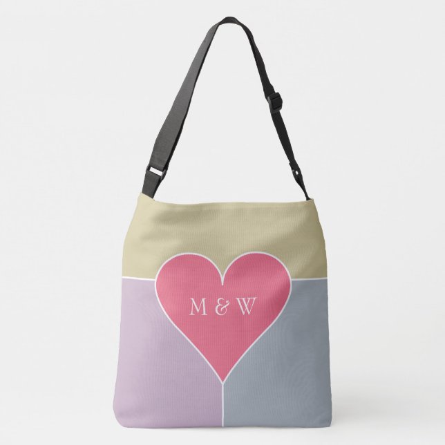 Heart Pattern custom monogram bags (Back)