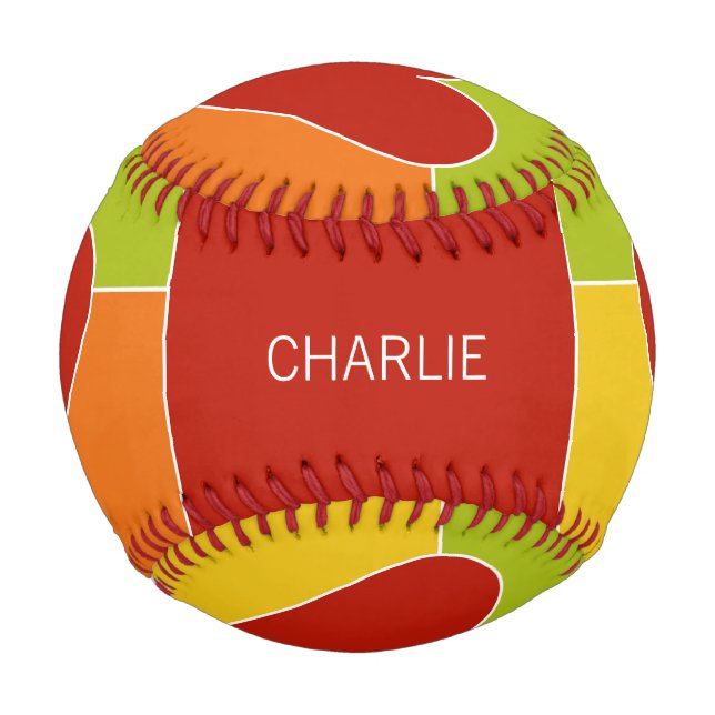 Heart Pattern custom monogram baseball (Back)