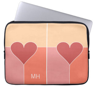 Heart Pattern custom monogram laptop sleeves