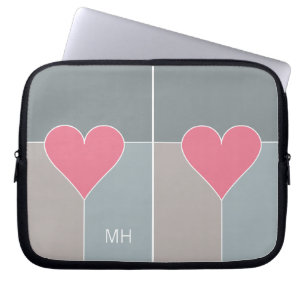 Heart Pattern custom monogram laptop sleeves