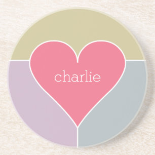 Heart Pattern custom monogram mugs Coaster