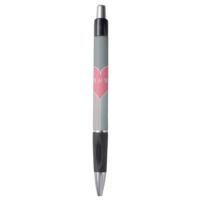 Heart Pattern custom monogram pen (Front Vertical)