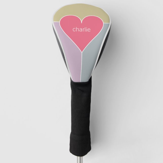 Heart Pattern custom monogram putter cover (Front)