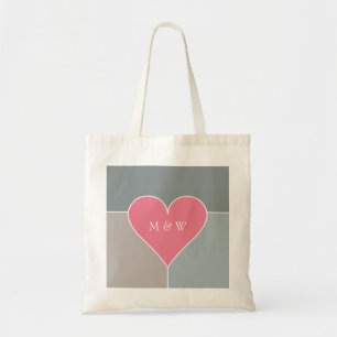 Heart Pattern custom monogram tote bags