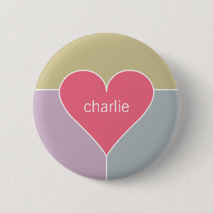 Heart Pattern custom name buttons