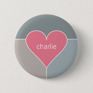 Heart Pattern custom name buttons
