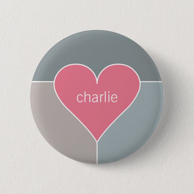 Heart Pattern custom name buttons (Front)