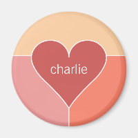 Heart Pattern custom name magnets