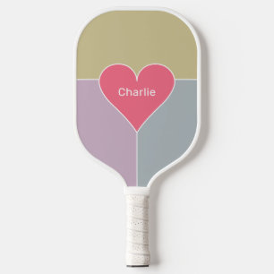 Heart Pattern custom name Pickleball Paddle