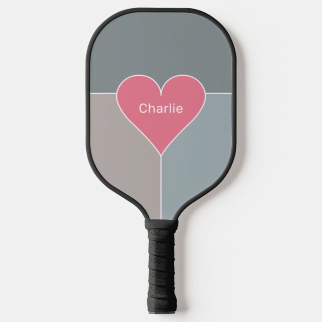 Heart Pattern custom name Pickleball Paddle (Front)