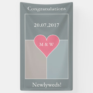 Heart Pattern custom text banner