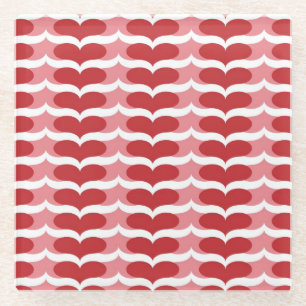 Heart pattern glass coaster