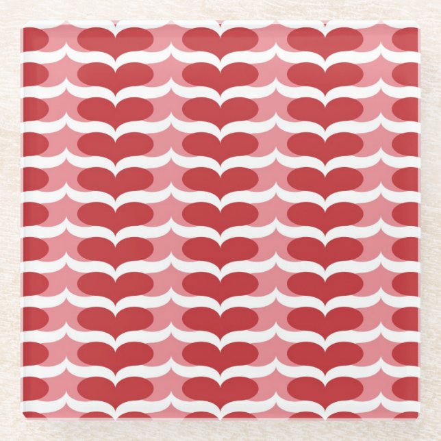 Heart pattern glass coaster (Front)