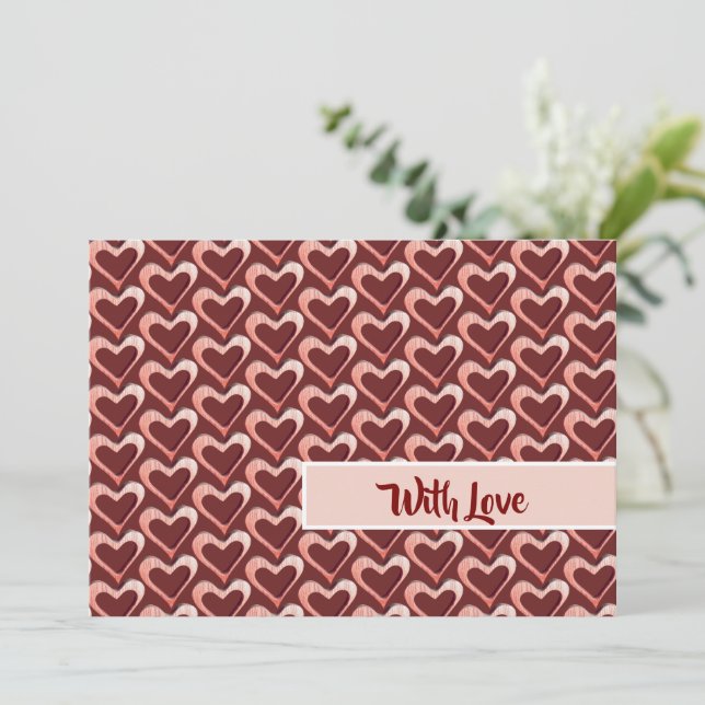 Heart Pattern Greeting Card (Standing Front)