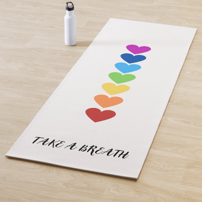 Heart Pattern In Seven Chakras Colours Yoga Mat (In Situ)
