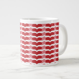 Heart pattern large coffee mug