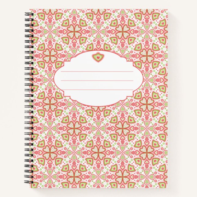 Heart Pattern Notebook – Customize Interior Pages (Front)