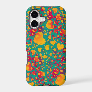 HEART pattern - ocean green love