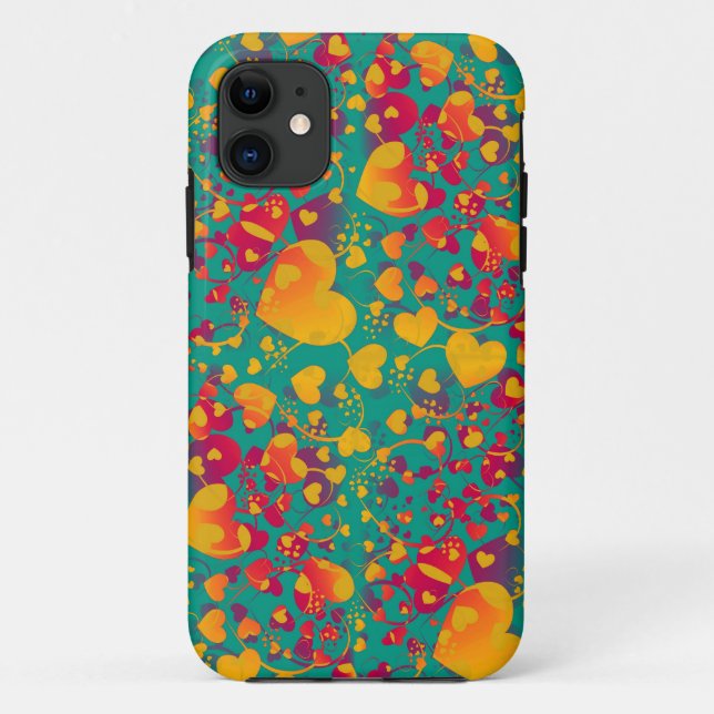 HEART pattern - ocean green love Case-Mate iPhone Case (Back)