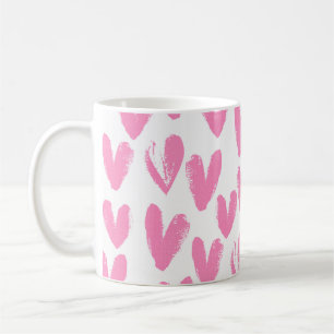 Heart pattern painted hearts coffee mug