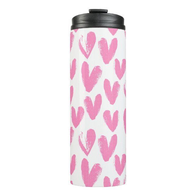 Heart pattern painted hearts thermal tumbler (Front)