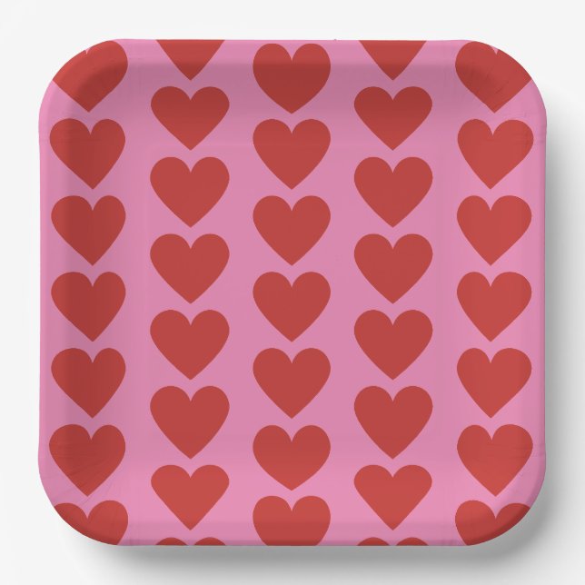 Heart Pattern Paper Plate (Front)
