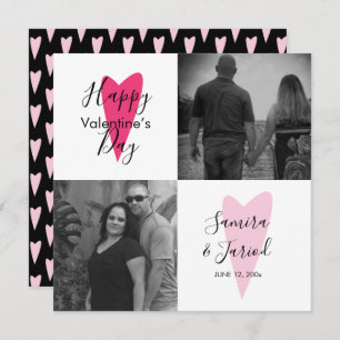 Heart Pattern Photo Collage Valentine’s Day Card