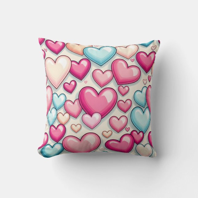 Heart pattern pillow cushion (Front)
