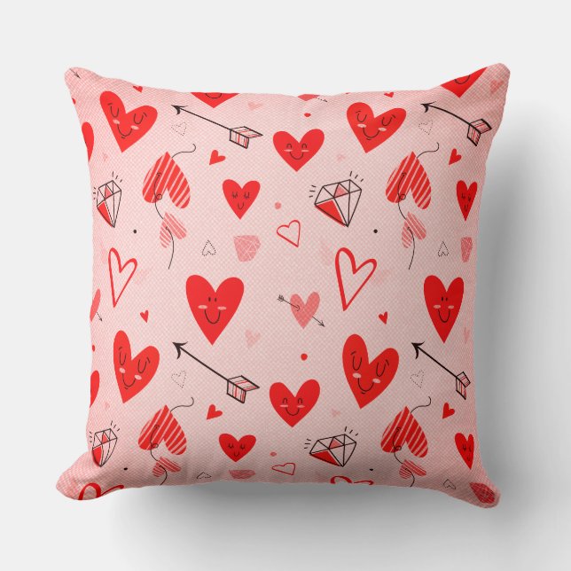 Heart Pattern Pillows: Spreading Love and Awarenes Cushion (Front)