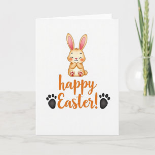 Heart Pattern Rabbit Easter Card