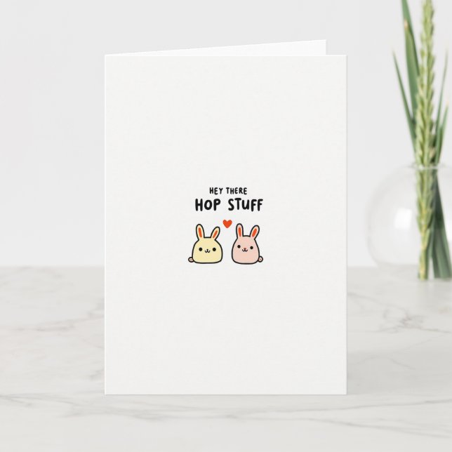 Heart Pattern Rabbit Friend Card (Front)
