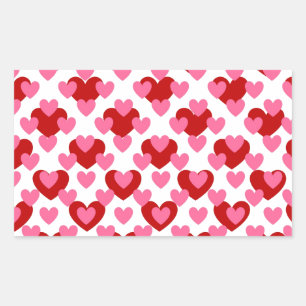 Heart Pattern Rectangular Sticker