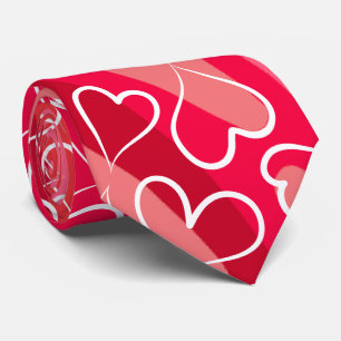 Heart Pattern Red Valentine's Day Tie