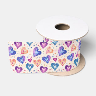 heart pattern satin ribbon