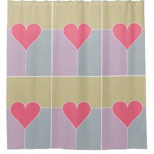 Heart Pattern shower curtain
