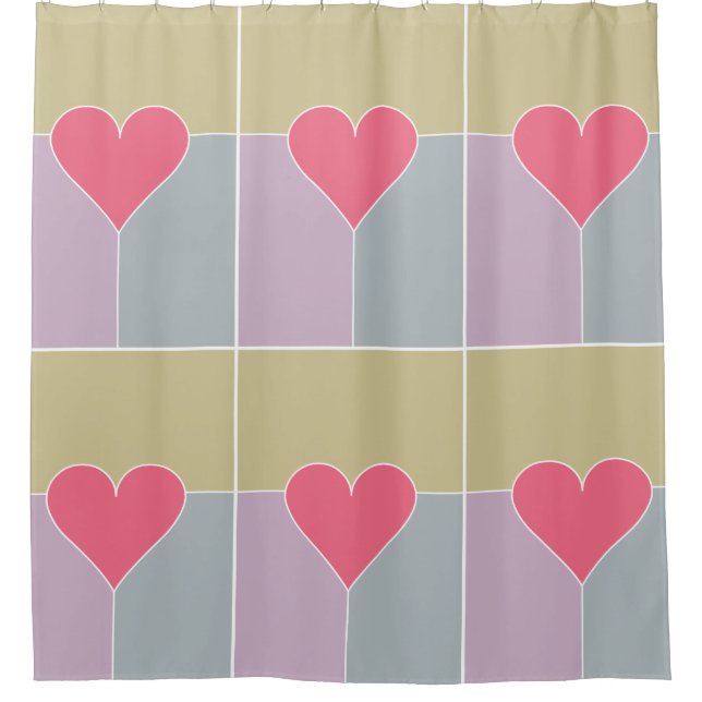 Heart Pattern shower curtain (Front)