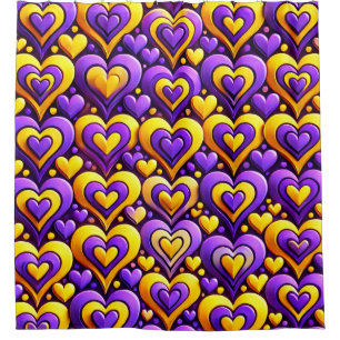 Heart Pattern Shower Curtain