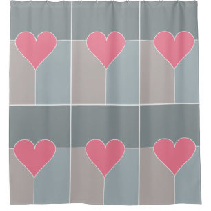 Heart Pattern shower curtain