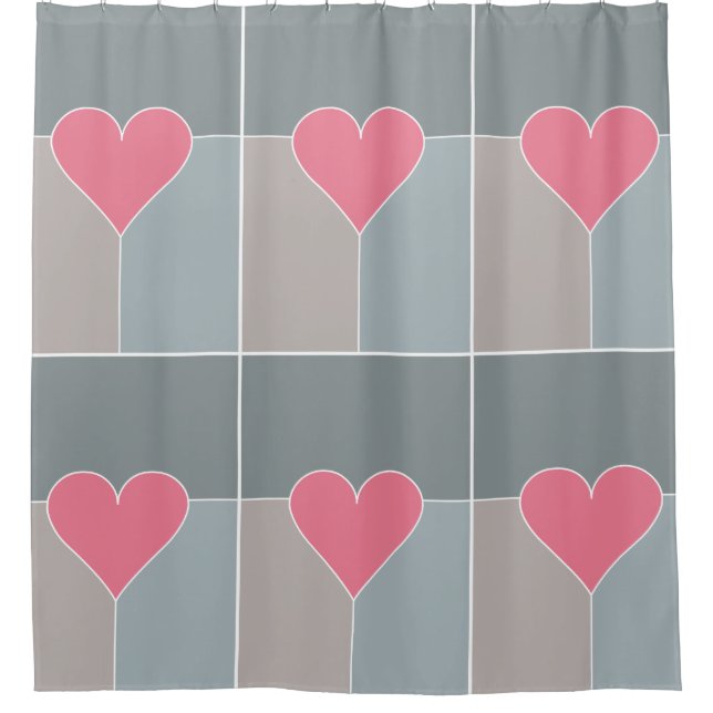 Heart Pattern shower curtain (Front)
