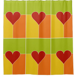Heart Pattern shower curtain