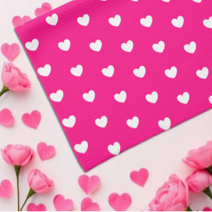 Heart Pattern Tea Towel