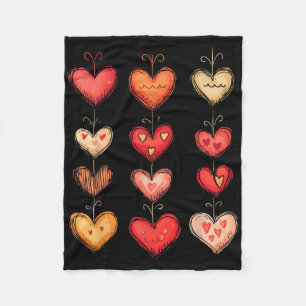 Heart Pattern Valentine Funny Valentine' Day Women Fleece Blanket