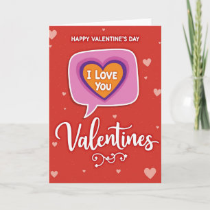 Heart Pattern Valentines Card