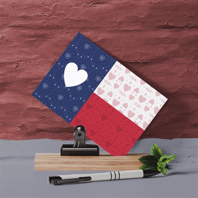 Heart Patterned Texas State Flag Postcard (Creator Uploaded)